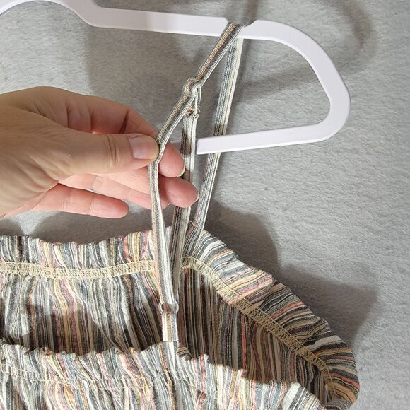 The General Good Strappy Sundress Square Neckline Colorful Multi Striped Sz L - Picture 4 of 9